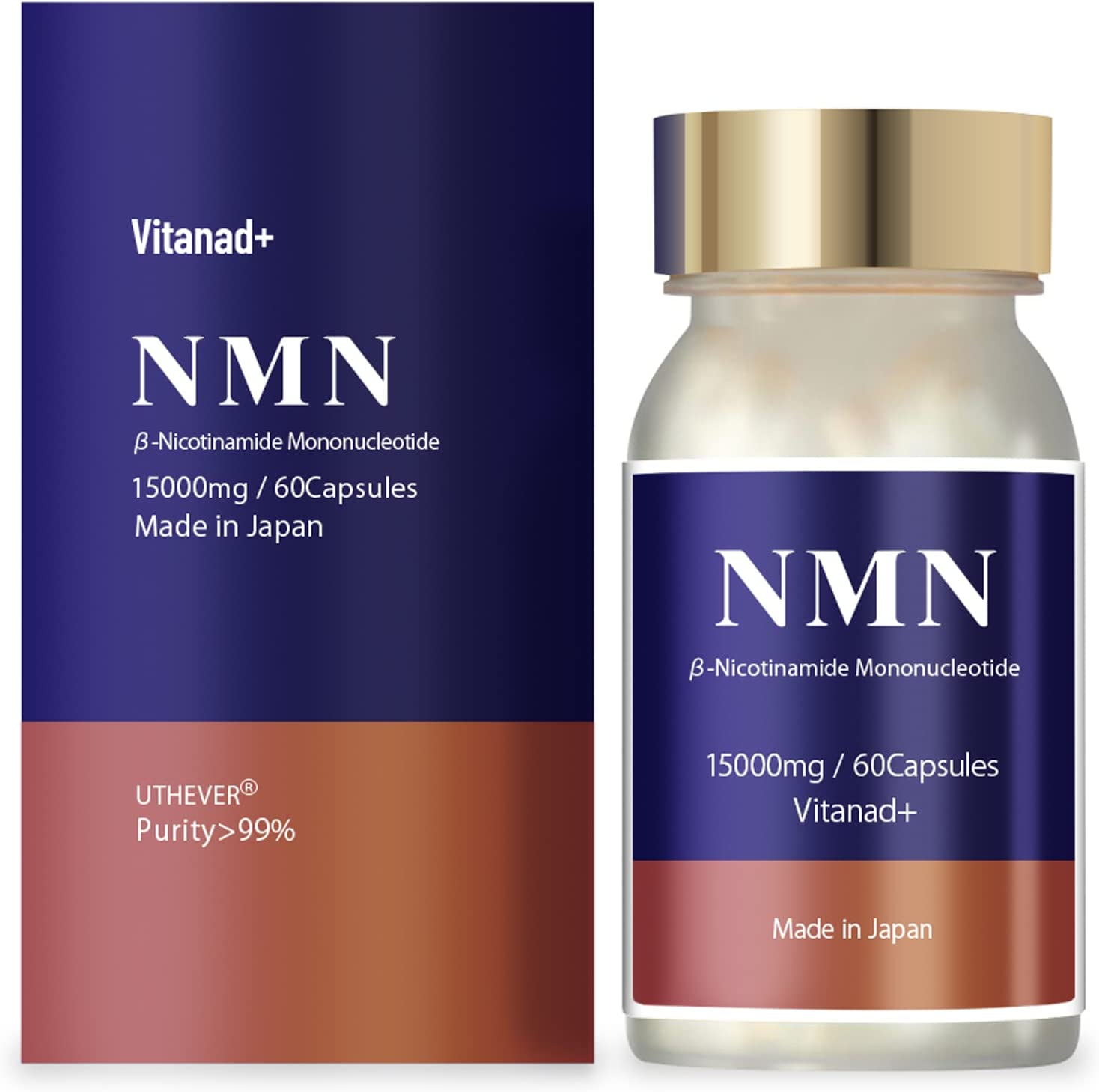 Vitanad+ NMN15000mg 高純度原料Uthever99.9%使用耐酸膠囊